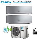 Daikin Climatizzatore Dual Split 12+12 Inverter Serie Emura Silver Wi-fi R-32 Bluevolution 12000+12000 Con 